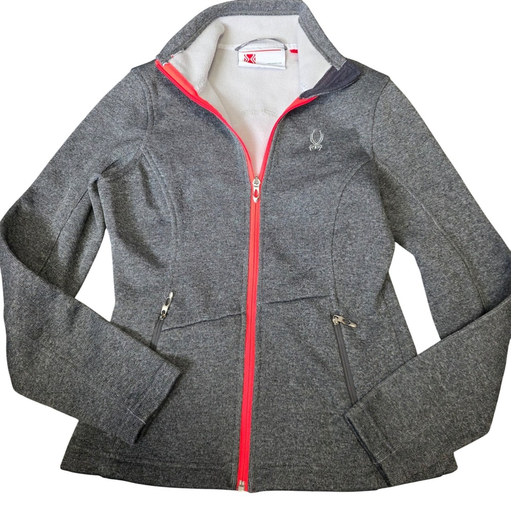 Spyder‎ Women's Gray Core Sweater Full Zip Jacket Fleece Lined Size S/P
